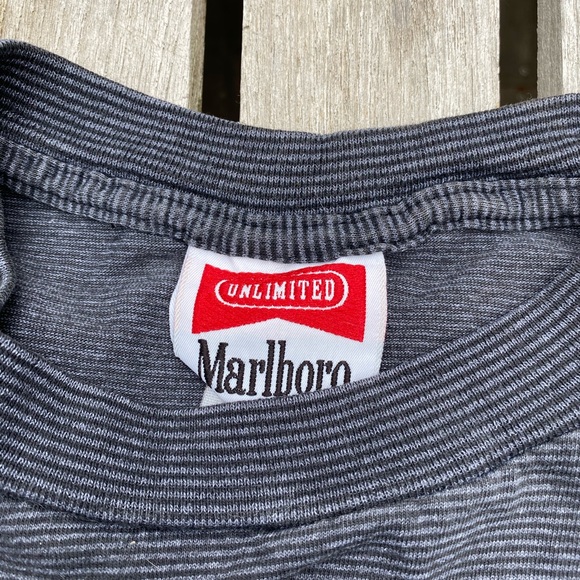 Marlboro Brand Sweepstakes pocket T-Shirt striped - Picture 2 of 9